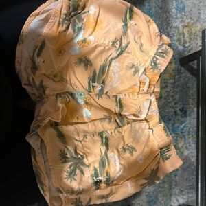 Tropical Print Orange Shorts